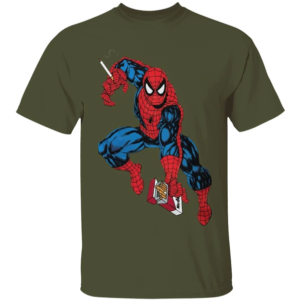 spider-man-mac-miller-cigarette-smoking-shirt-militarygreen