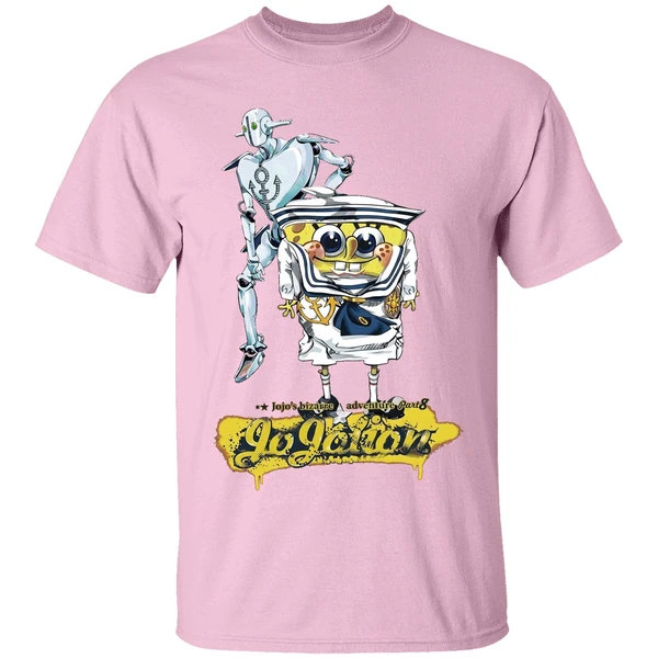 sponge jojo jojolion jojos bizarre adventure part 8 shirt lightpink
