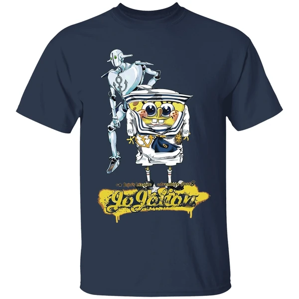sponge jojo jojolion jojos bizarre adventure part 8 shirt navy