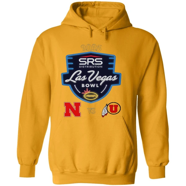 Srs Distribution Las Vegas Bowl 2025 Utah Utes Vs Nebraska Cornhuskers Logo Hoodie