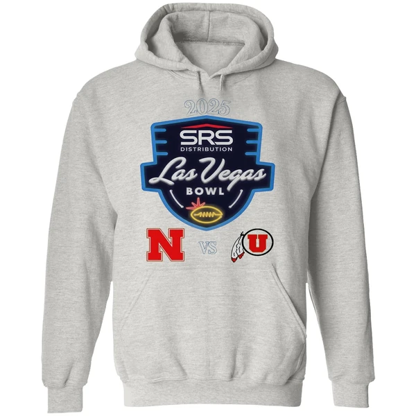 Srs Distribution Las Vegas Bowl 2025 Utah Utes Vs Nebraska Cornhuskers Logo Hoodie - Image 9