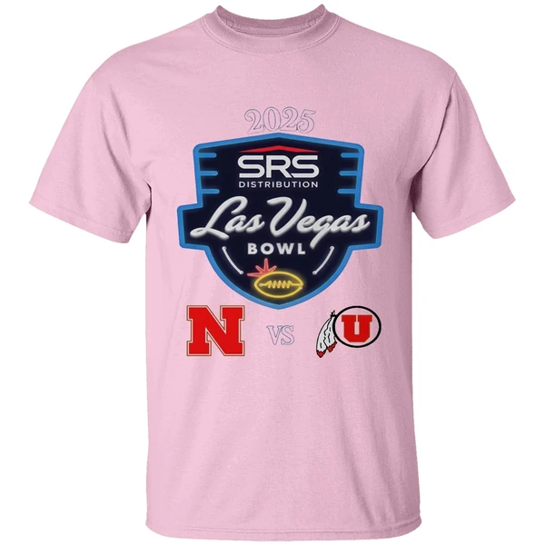 Srs Distribution Las Vegas Bowl 2025 Utah Utes Vs Nebraska Cornhuskers Logo Shirt - Image 3