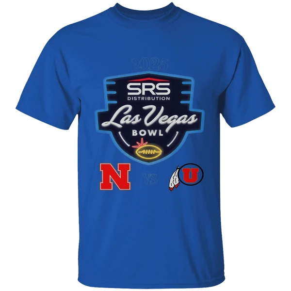 Srs Distribution Las Vegas Bowl 2025 Utah Utes Vs Nebraska Cornhuskers Logo Shirt - Image 8