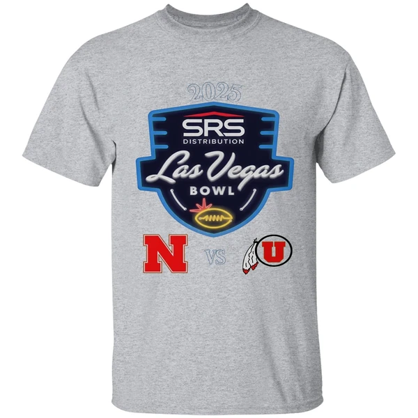 Srs Distribution Las Vegas Bowl 2025 Utah Utes Vs Nebraska Cornhuskers Logo Shirt - Image 9