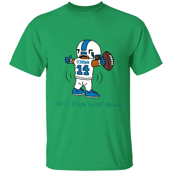 St Brown Detroit Lions First Down Saint Brown Caricature Shirt - Image 7