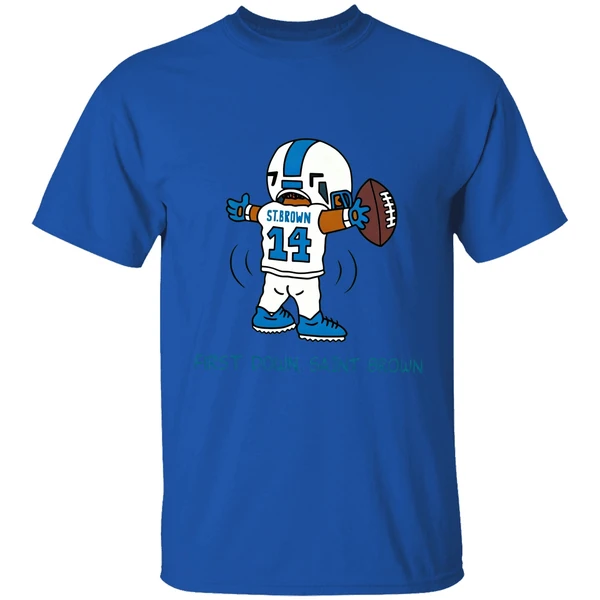 St Brown Detroit Lions First Down Saint Brown Caricature Shirt