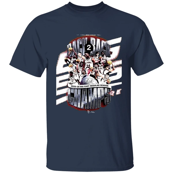 st johns red storm big east back to back regular season champions 2025 2026 shirt navy