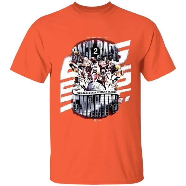 st johns red storm big east back to back regular season champions 2025 2026 shirt orange