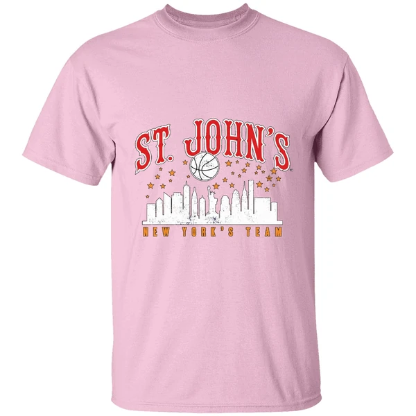 st johns red storm new yorks team city skyline shirt lightpink