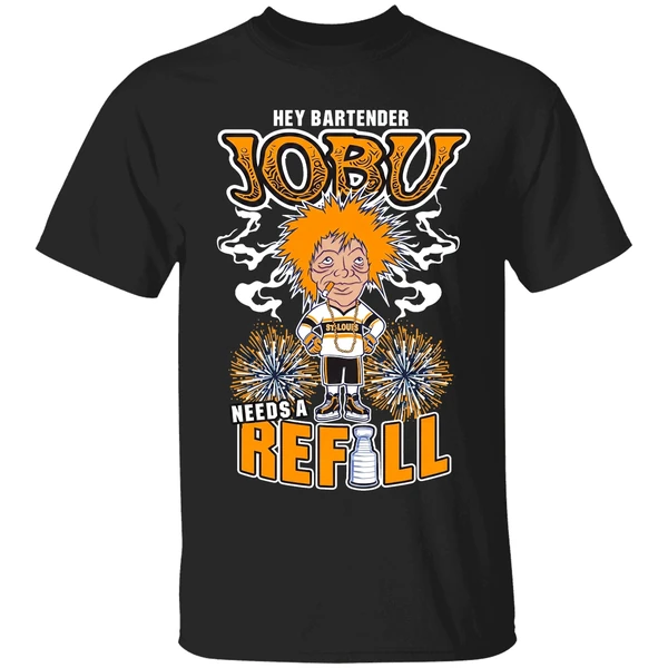 St Louis Blues Hey Bartender Jobu Needs A Refill Shirt