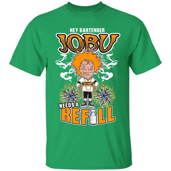 St Louis Blues Hey Bartender Jobu Needs A Refill Shirt - Image 2
