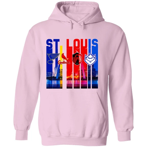 St Louis City Skyline St Louis Blues St Louis Cardinals St Louis City Sc Hoodie - Image 5