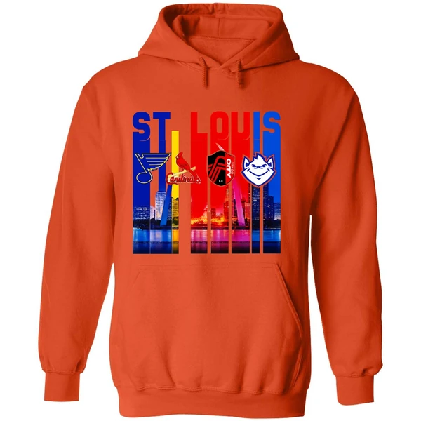 St Louis City Skyline St Louis Blues St Louis Cardinals St Louis City Sc Hoodie - Image 6
