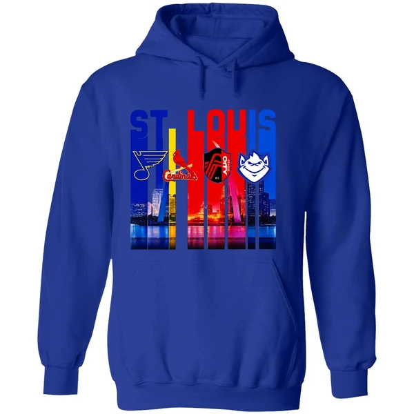 St Louis City Skyline St Louis Blues St Louis Cardinals St Louis City Sc Hoodie - Image 7