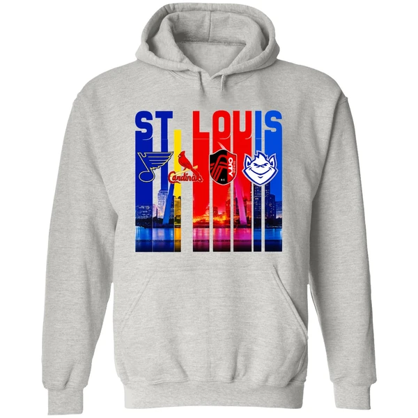 St Louis City Skyline St Louis Blues St Louis Cardinals St Louis City Sc Hoodie - Image 9