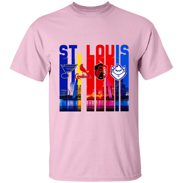 St Louis City Skyline St Louis Blues St Louis Cardinals St Louis City Sc Shirt - Image 2