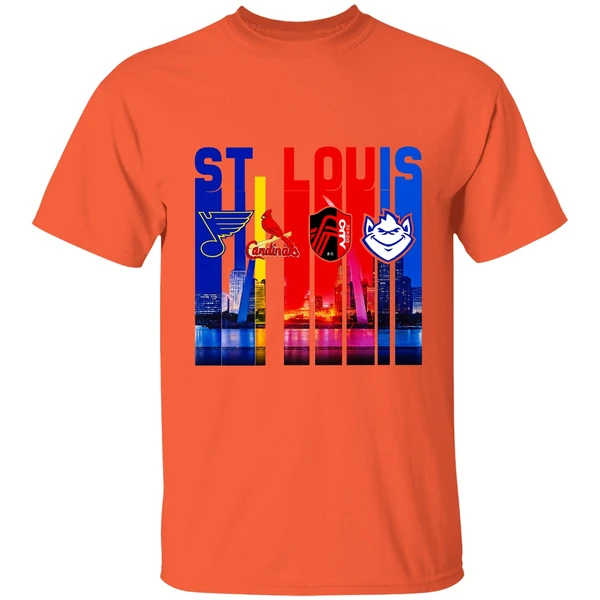 St Louis City Skyline St Louis Blues St Louis Cardinals St Louis City Sc Shirt - Image 3