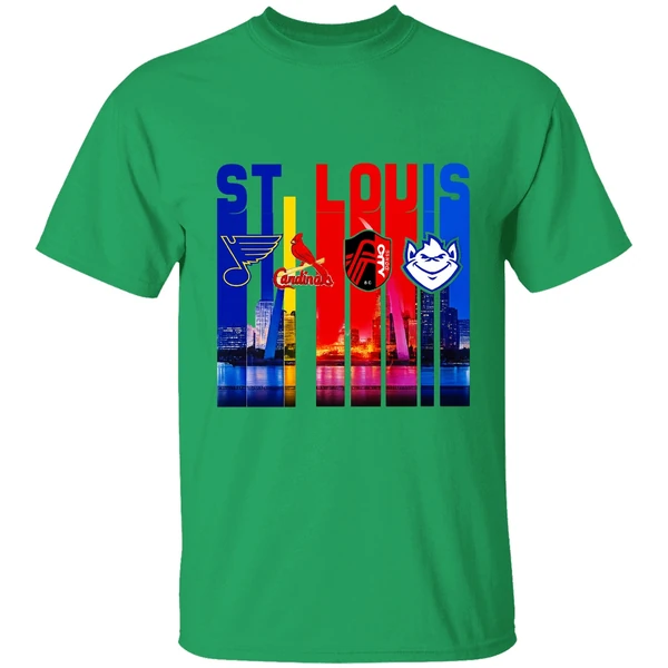 St Louis City Skyline St Louis Blues St Louis Cardinals St Louis City Sc Shirt - Image 8