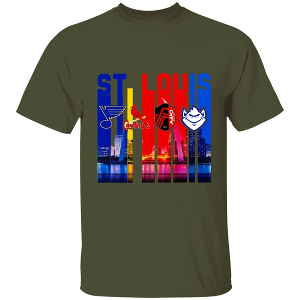 St Louis City Skyline St Louis Blues St Louis Cardinals St Louis City Sc Shirt - Image 9
