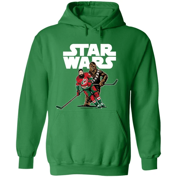 Star Wars Night Carolina Hurricanes Chewbacca Playing Hockey Hoodie - Image 2