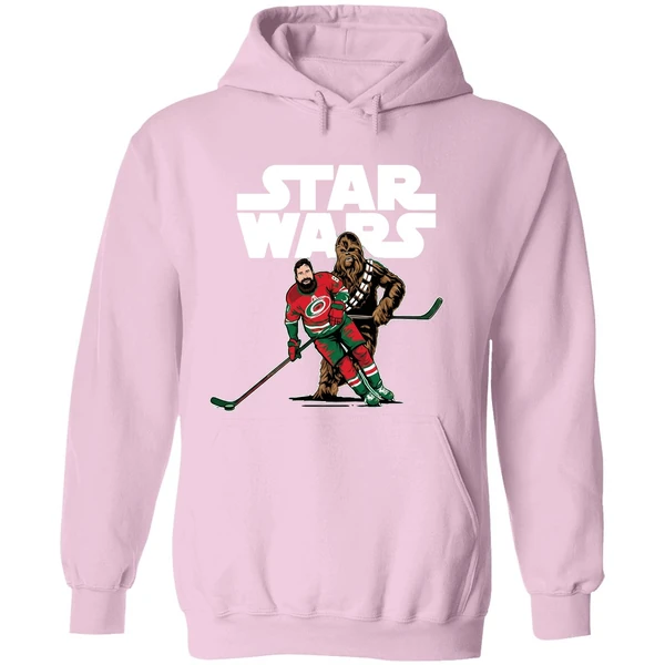 Star Wars Night Carolina Hurricanes Chewbacca Playing Hockey Hoodie - Image 5