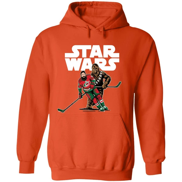 Star Wars Night Carolina Hurricanes Chewbacca Playing Hockey Hoodie - Image 6