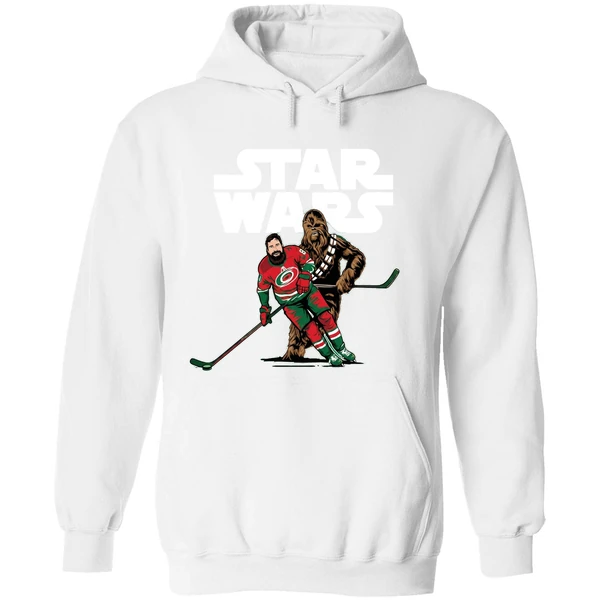 Star Wars Night Carolina Hurricanes Chewbacca Playing Hockey Hoodie - Image 8