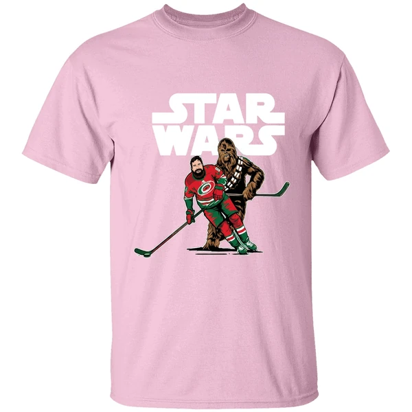 Star Wars Night Carolina Hurricanes Chewbacca Playing Hockey Shirt - Image 3