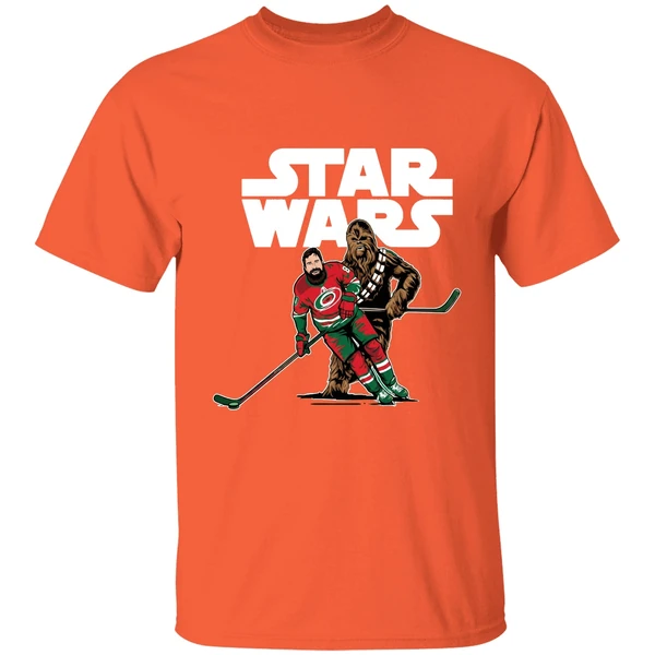 Star Wars Night Carolina Hurricanes Chewbacca Playing Hockey Shirt - Image 6