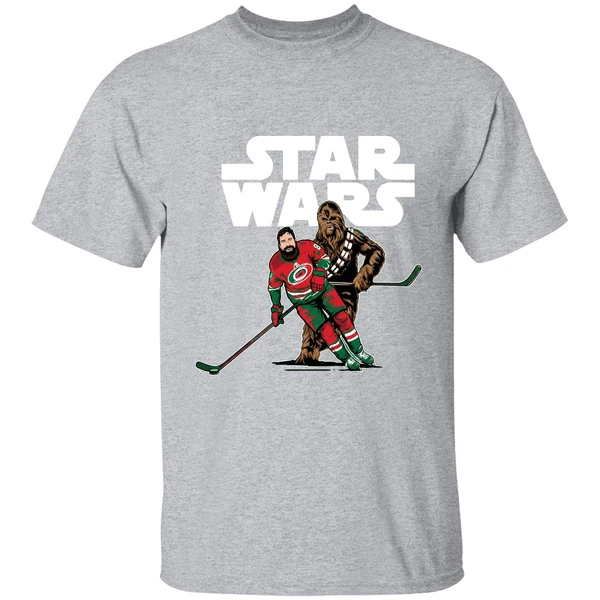 Star Wars Night Carolina Hurricanes Chewbacca Playing Hockey Shirt - Image 9