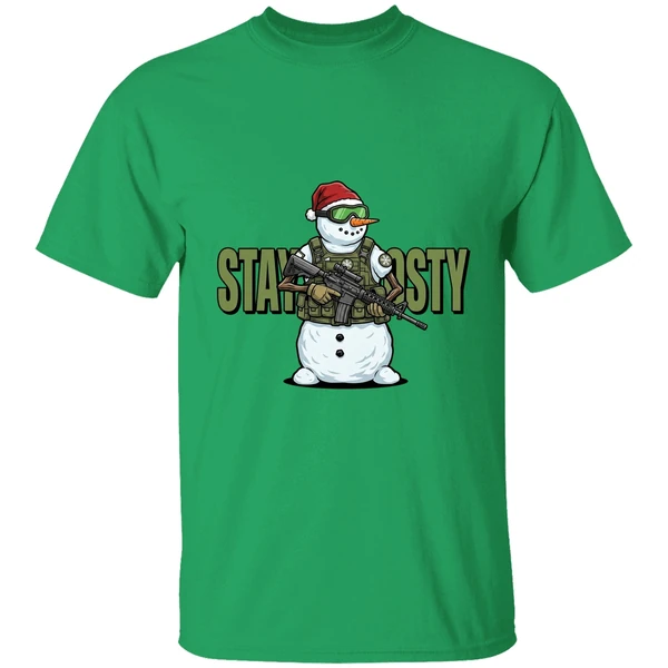 Stay Frosty Snowman Gun Christmas Shirt - Image 2