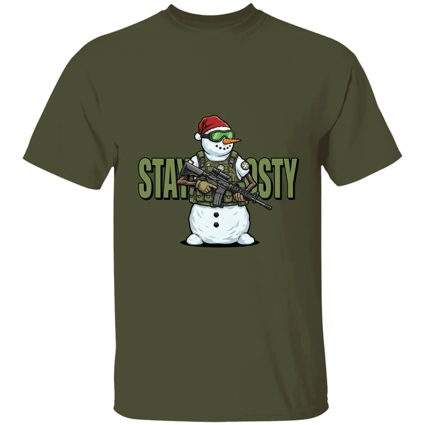Stay Frosty Snowman Gun Christmas Shirt - Image 4