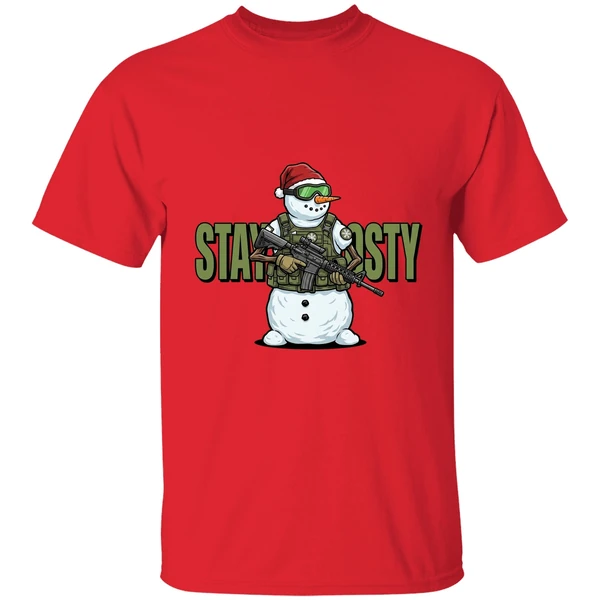 Stay Frosty Snowman Gun Christmas Shirt - Image 7