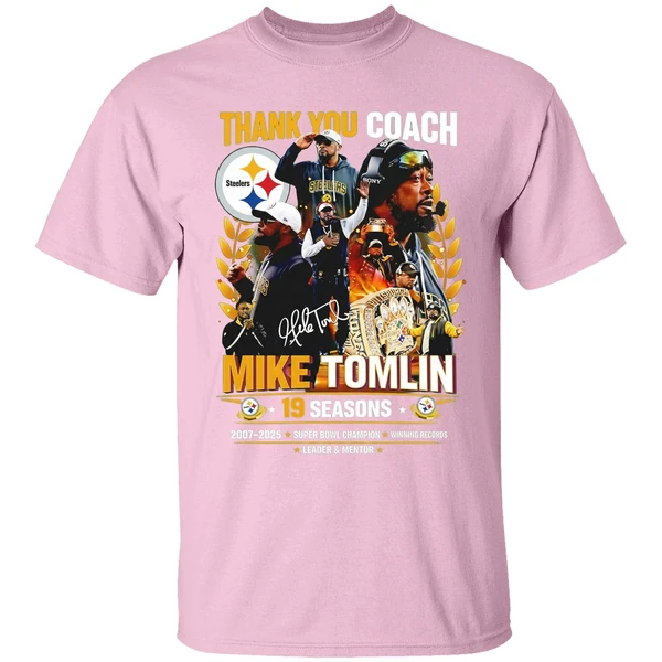 Steelers Thank You Coach Mike Tomlin 19 Seasons 2007 2025 Shirt - Image 3