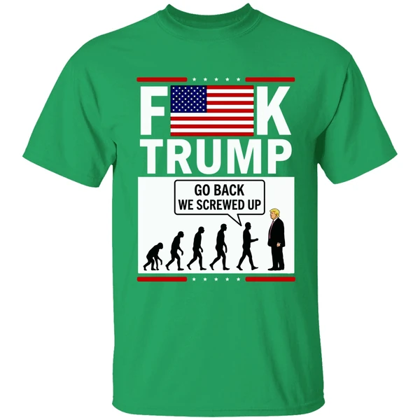 Stephen Colbert Fuck Trump Go Back We Screwed Up American Flag Shirt - Image 2