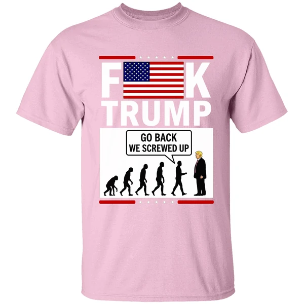 Stephen Colbert Fuck Trump Go Back We Screwed Up American Flag Shirt - Image 3