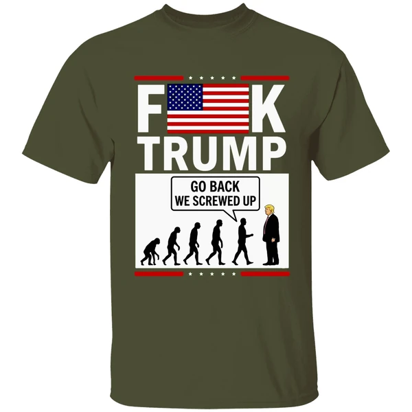 Stephen Colbert Fuck Trump Go Back We Screwed Up American Flag Shirt - Image 4