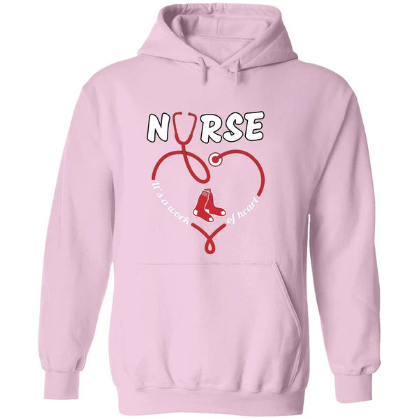 Stethoscope Nurse Boston Red Sox Its A Work Of Heart Hoodie - Image 5