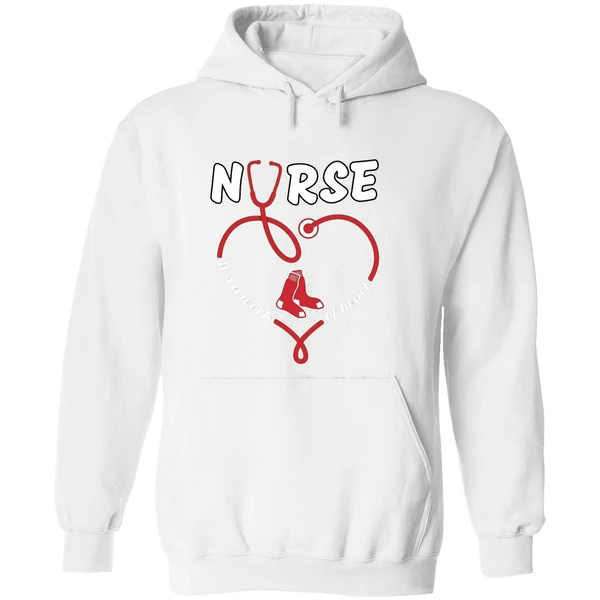 Stethoscope Nurse Boston Red Sox Its A Work Of Heart Hoodie - Image 8