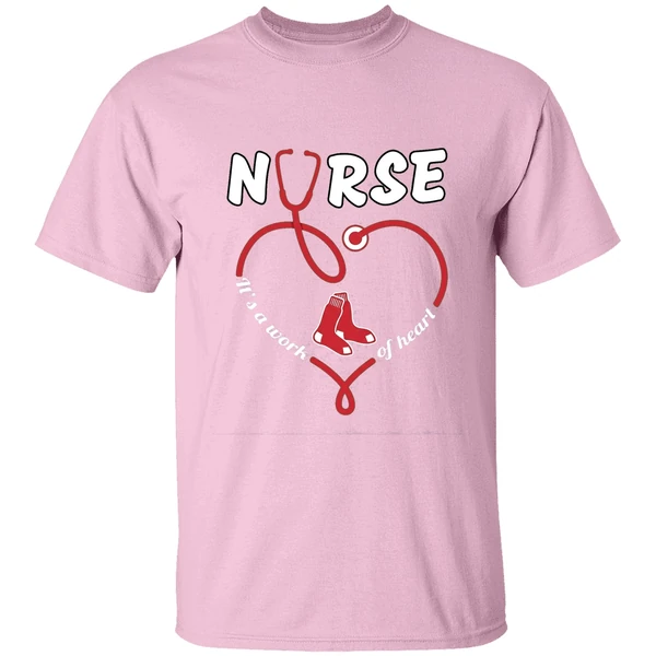 stethoscope nurse boston red sox its a work of heart shirt lightpink