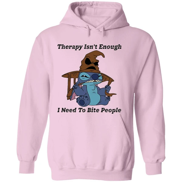 Stitch Sorting Hat Therapy Isnt Enough I Need To Bite People 2025 Hoodie - Image 5