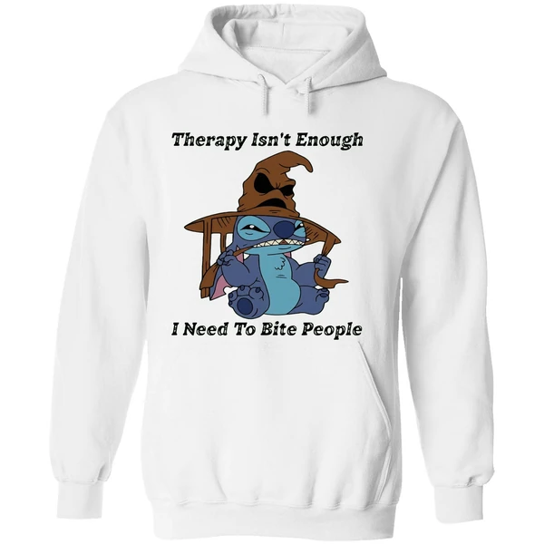 Stitch Sorting Hat Therapy Isnt Enough I Need To Bite People 2025 Hoodie - Image 8
