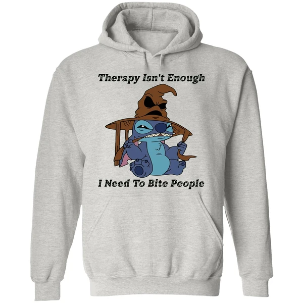 Stitch Sorting Hat Therapy Isnt Enough I Need To Bite People 2025 Hoodie - Image 9