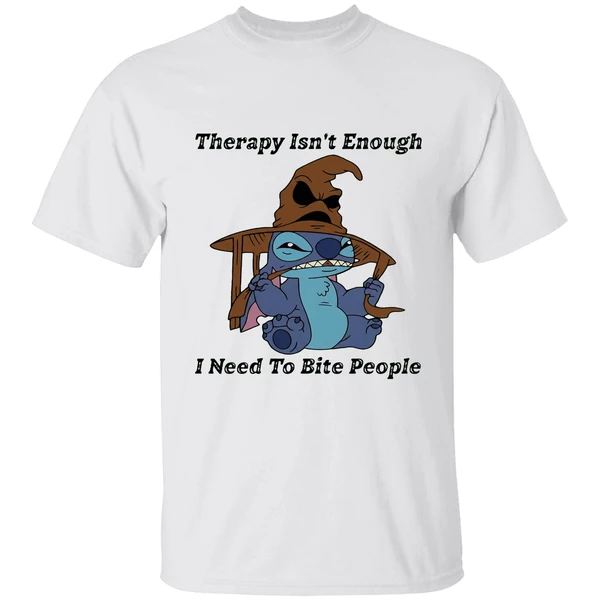 Stitch Sorting Hat Therapy Isnt Enough I Need To Bite People 2025 Shirt
