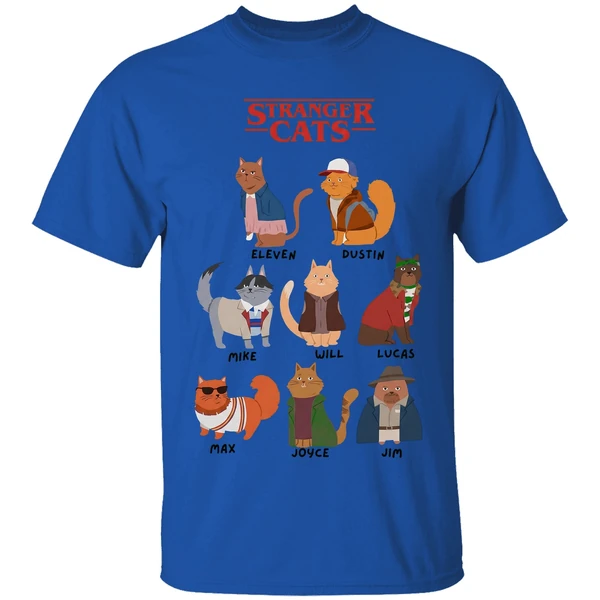 stranger cats stranger things shirt royalblue