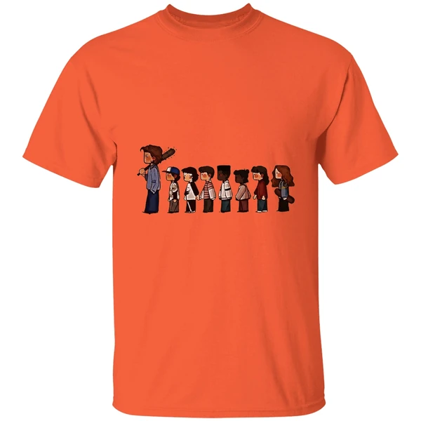 stranger-things-5-characters-cartoon-shirt-orange