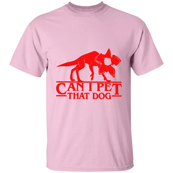 stranger things demogorgon can i pet that dog shirt lightpink