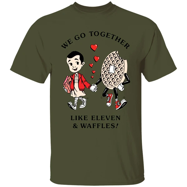 Stranger Things Trevor Girard We Go Together Like Eleven Waffles Shirt - Image 3