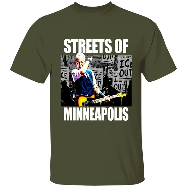 streets of minneapolis bruce springsteen activism shirt militarygreen