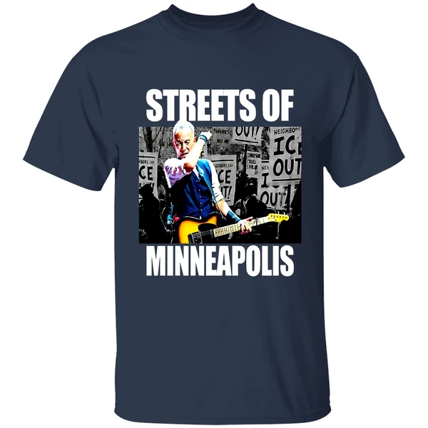 streets of minneapolis bruce springsteen activism shirt navy